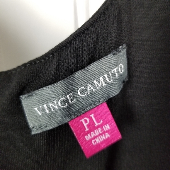 Vince Camuto Black and White Chiffon Sheer Overlay Tank Maxi Dress Petite Large - Picture 4 of 12